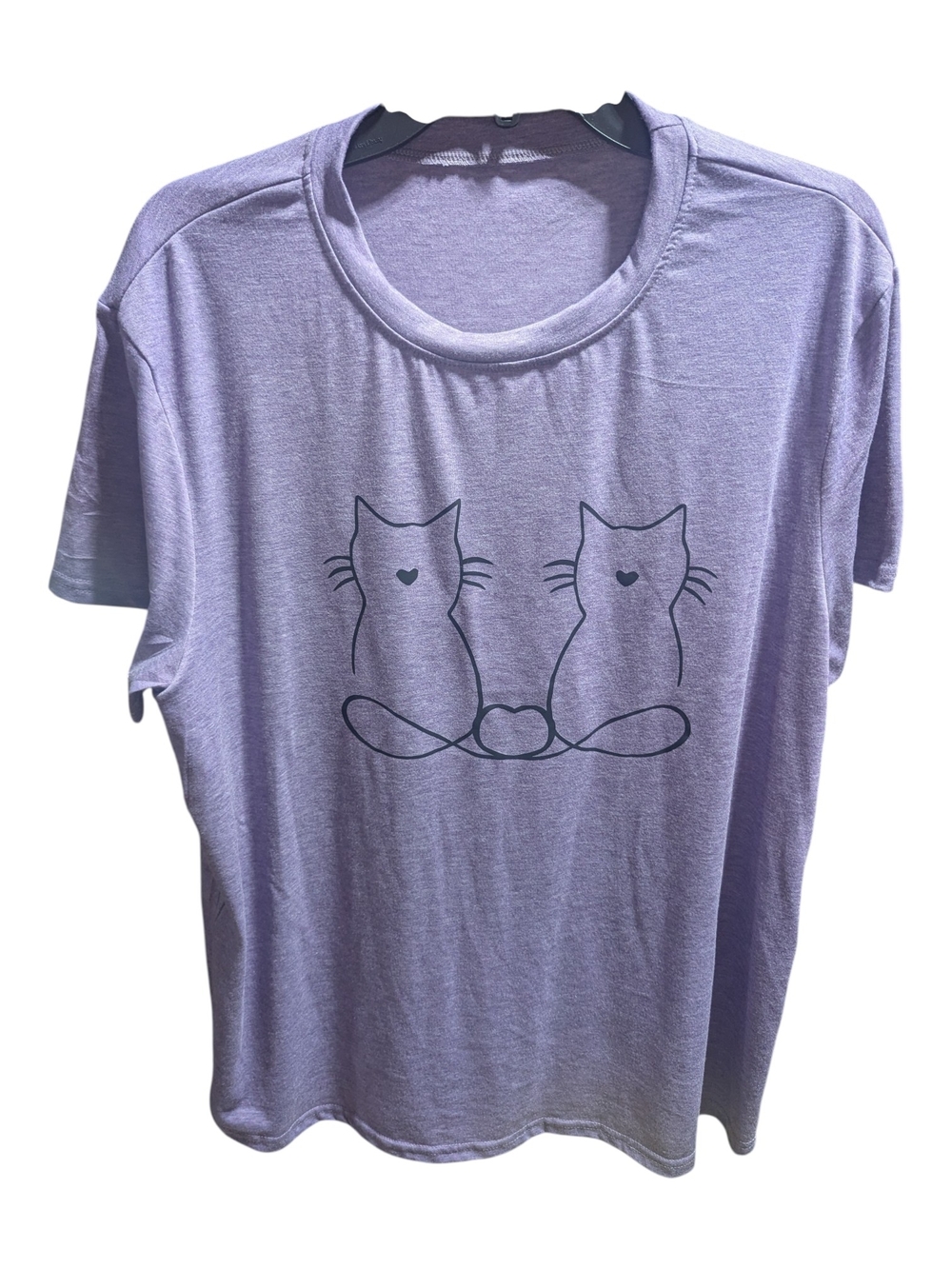 Cat Graphic T Shirt Sz XXL Purple Short Sleeve Women's NEW